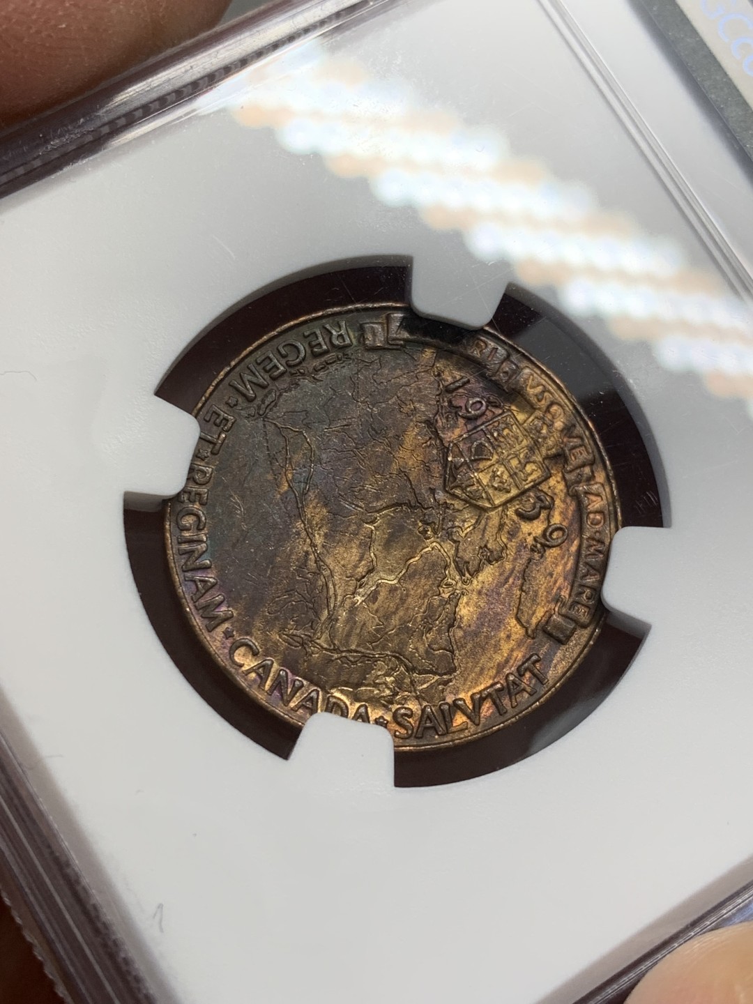 《竞宝斋》第141场-周日，周一 2场 (全场包邮) NGC MS63BN 加拿大乔治五世和皇后头像铜章