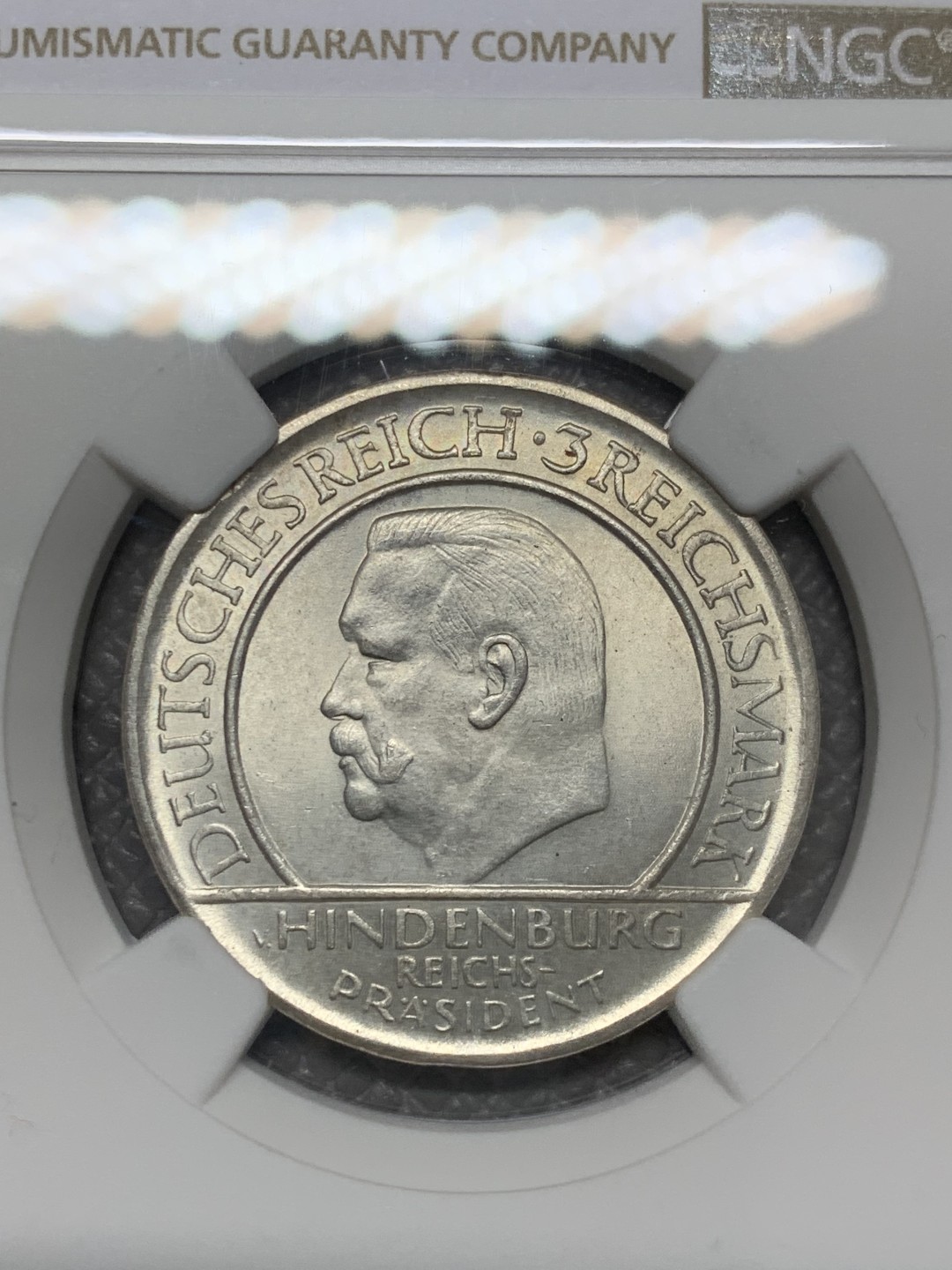 《竞宝斋》第141场-周日，周一 2场 (全场包邮) NGC-MS63 魏玛德国1929年宪法十周年3马克纪念银币