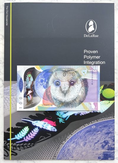 2023第10场（总第109期）：外钞、测试钞、纪念券综合场 - 德纳罗DLR 2016年首版猫头鹰塑料测试钞册装UNC（固定号码S230516）