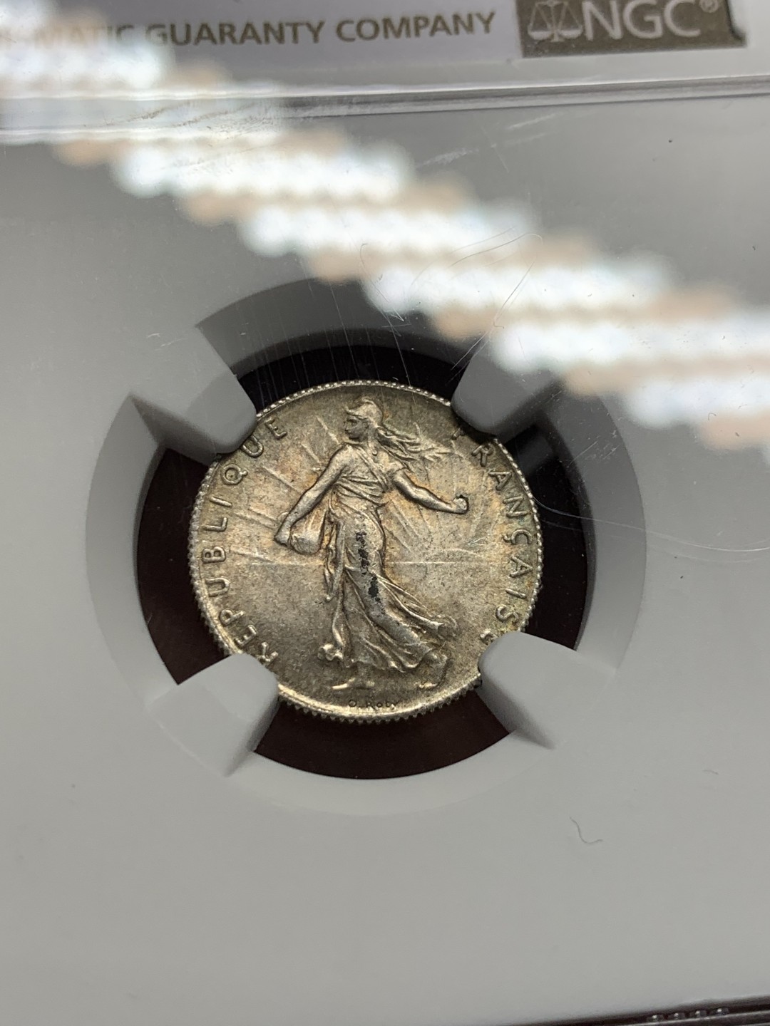 《竞宝斋》第141场-周日，周一 2场 (全场包邮) NGC-MS62 法国1916年 播种女神50分银币 顶级好品