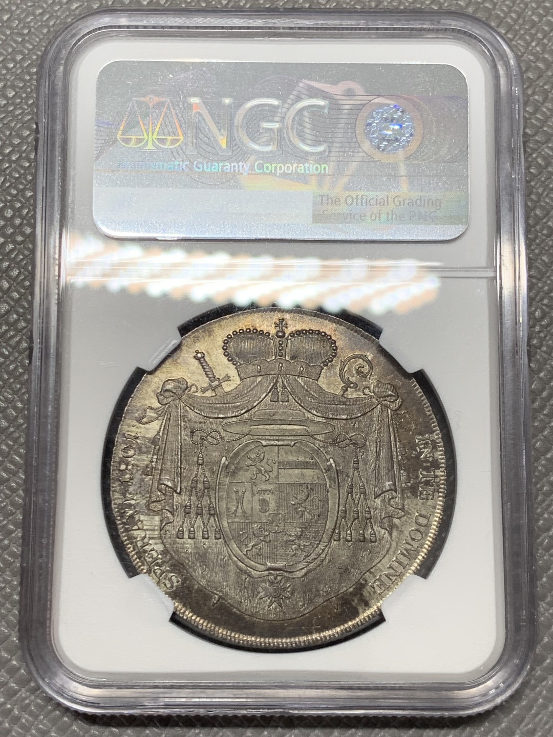 《竞宝斋》第141场-周日，周一 2场 (全场包邮) NGC-MS62 奥地利GURK 1801年 1泰勒银币 较少见单年品种 老包浆均匀