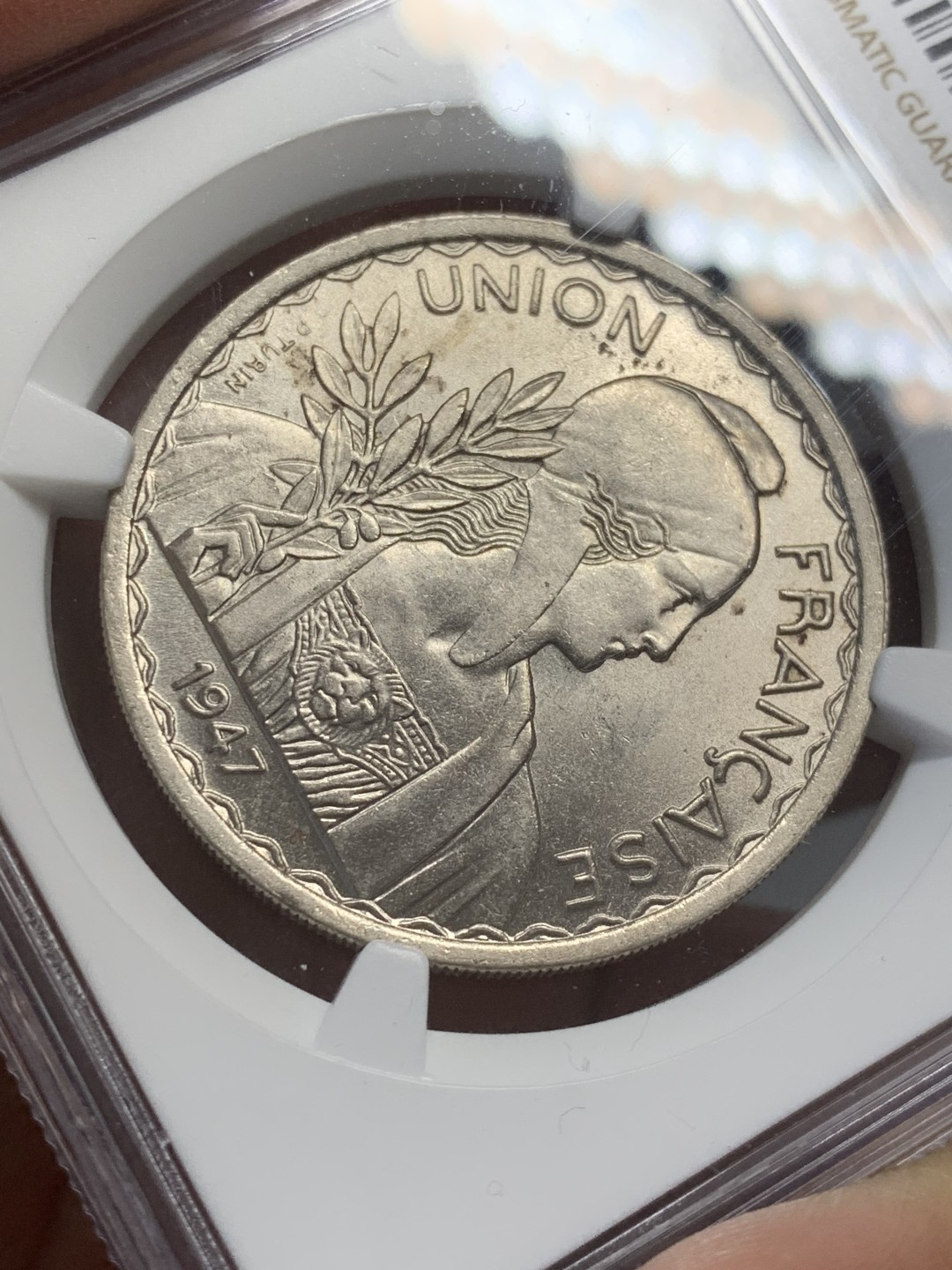 《竞宝斋》第141场-周日，周一 2场 (全场包邮) NGC MS63 法属印度支那1947年1皮阿斯