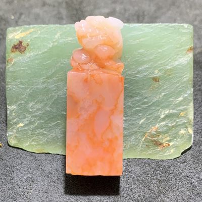 老挝朱砂结晶冻兽钮章料一方 - 老挝朱砂结晶冻兽钮章料一方