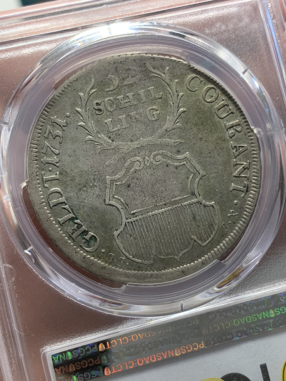 《竞宝斋》第141场-周日，周一 2场 (全场包邮) 亚军分 PCGS-XF40 1731年 德国 吕贝克自由市32先令大银币 汉萨同盟的中心 原味老包浆，鹰羽细节清晰，状态舒服