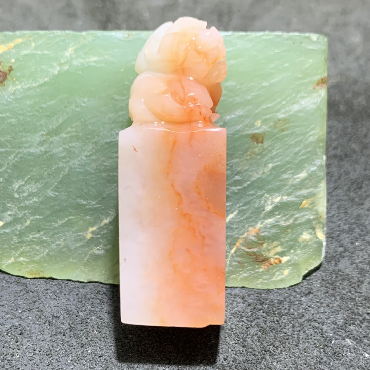 老挝朱砂结晶冻兽钮章料一方