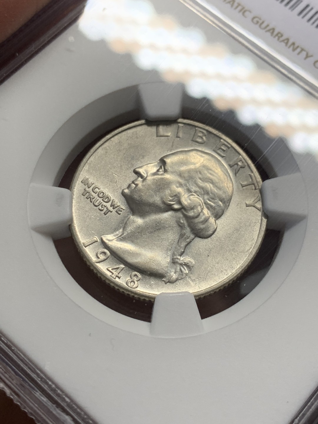 《竞宝斋》第141场-周日，周一 2场 (全场包邮) NGC-MS62 美国1948-S年 1/4美元银币 较早期的年份 好品还是少的