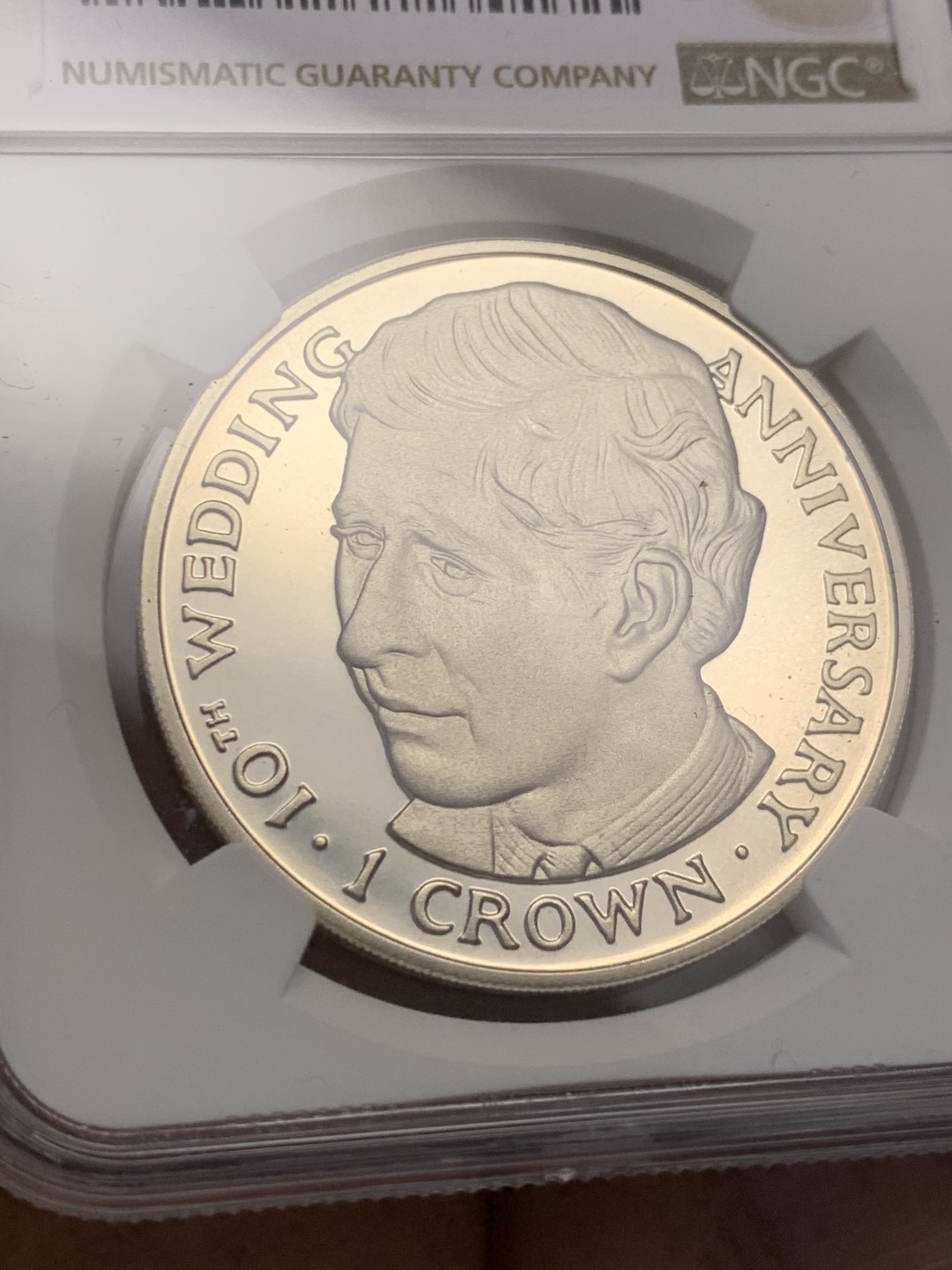 《竞宝斋》第141场-周日，周一 2场 (全场包邮) 唯一冠军分 NGC-PF67 直布罗陀1991年 查理斯王子结婚十周年纪念 克朗大银币 精制PROOF 非常少见