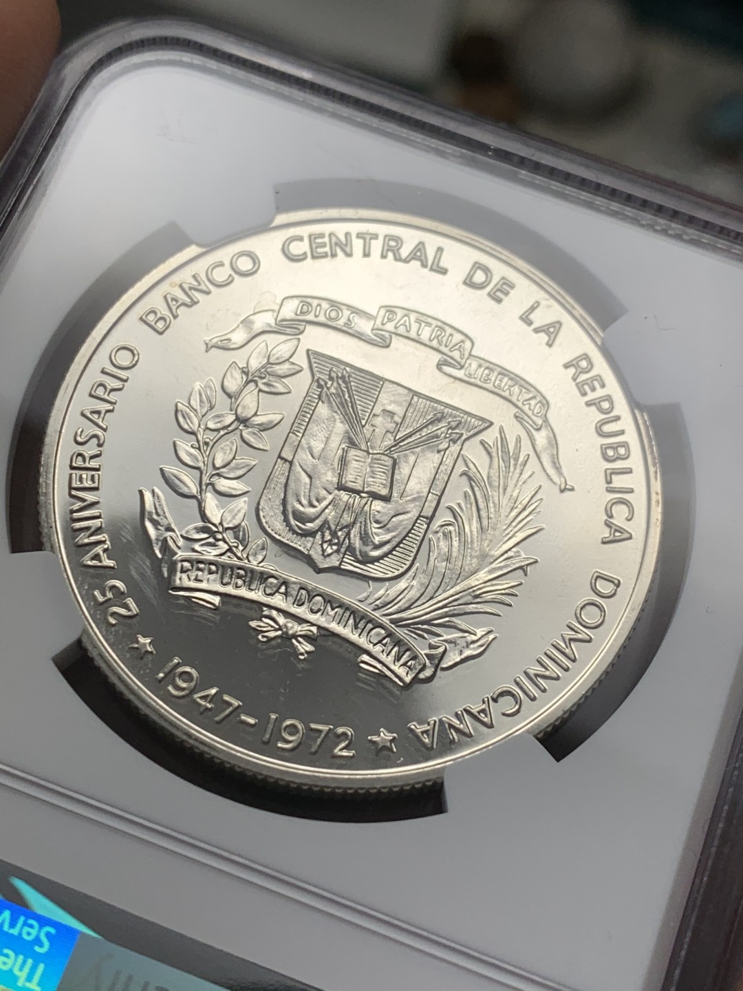 《竞宝斋》第141场-周日，周一 2场 (全场包邮) NGC PF67 南美大银  精制 多米尼加1972年1比索大银币