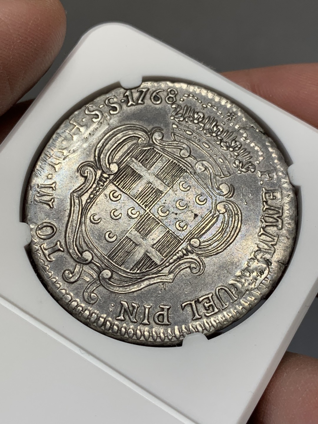 《竞宝斋》第141场-周日，周一 2场 (全场包邮) NGC-AUD砸盒 1768年马耳他骑士团30塔里 少见的马耳他骑士团大银币 细节见图