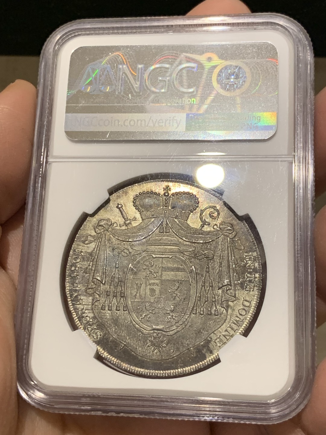 《竞宝斋》第141场-周日，周一 2场 (全场包邮) NGC-MS62 奥地利GURK 1801年 1泰勒银币 较少见单年品种 老包浆均匀