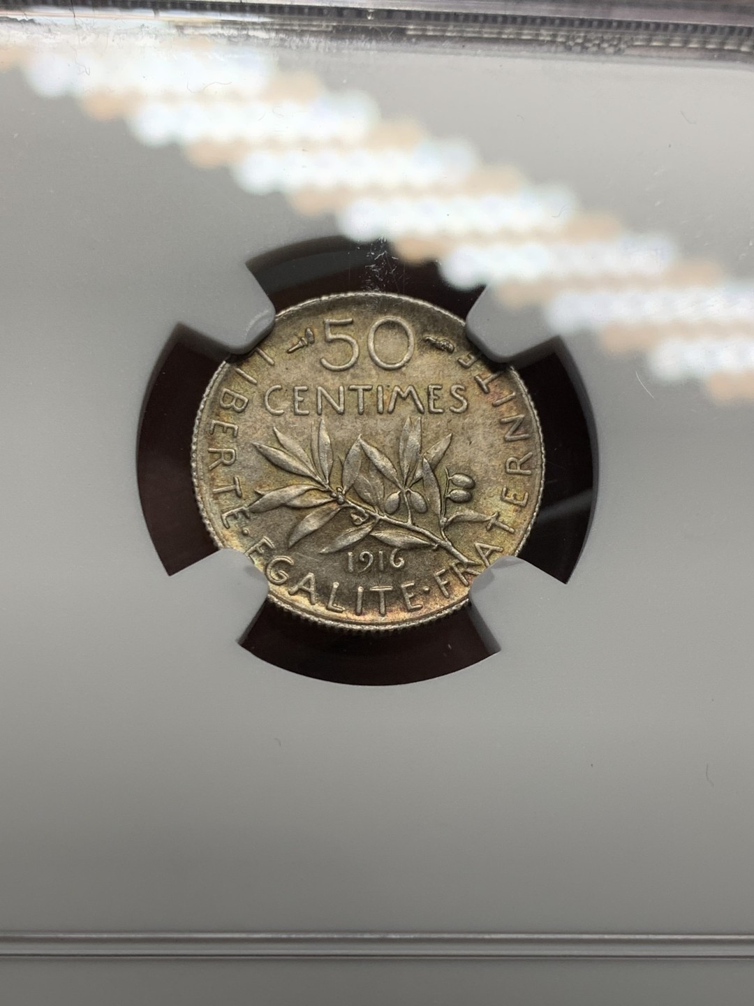 《竞宝斋》第141场-周日，周一 2场 (全场包邮) NGC-MS62 法国1916年 播种女神50分银币 顶级好品