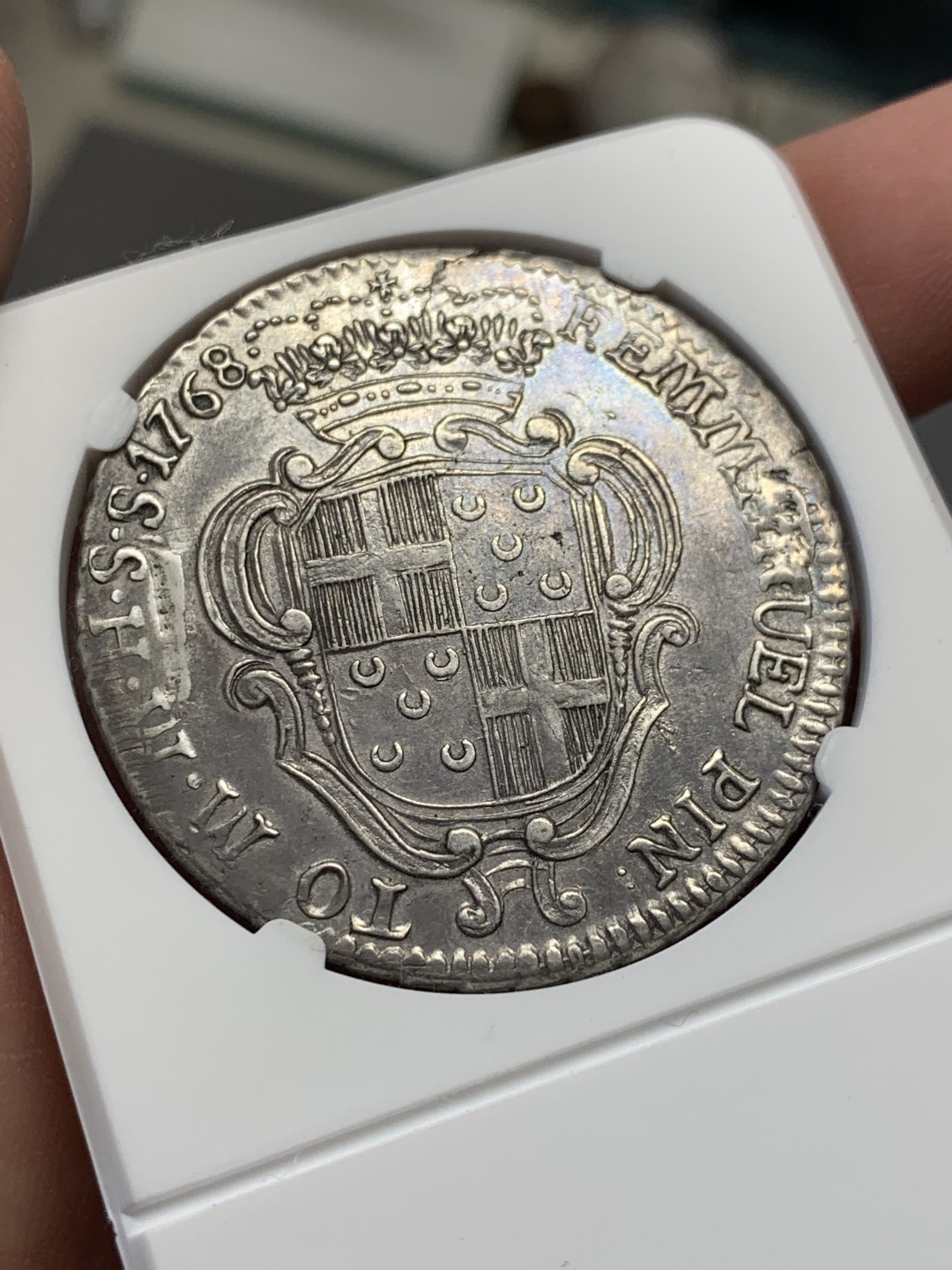 《竞宝斋》第141场-周日，周一 2场 (全场包邮) NGC-AUD砸盒 1768年马耳他骑士团30塔里 少见的马耳他骑士团大银币 细节见图