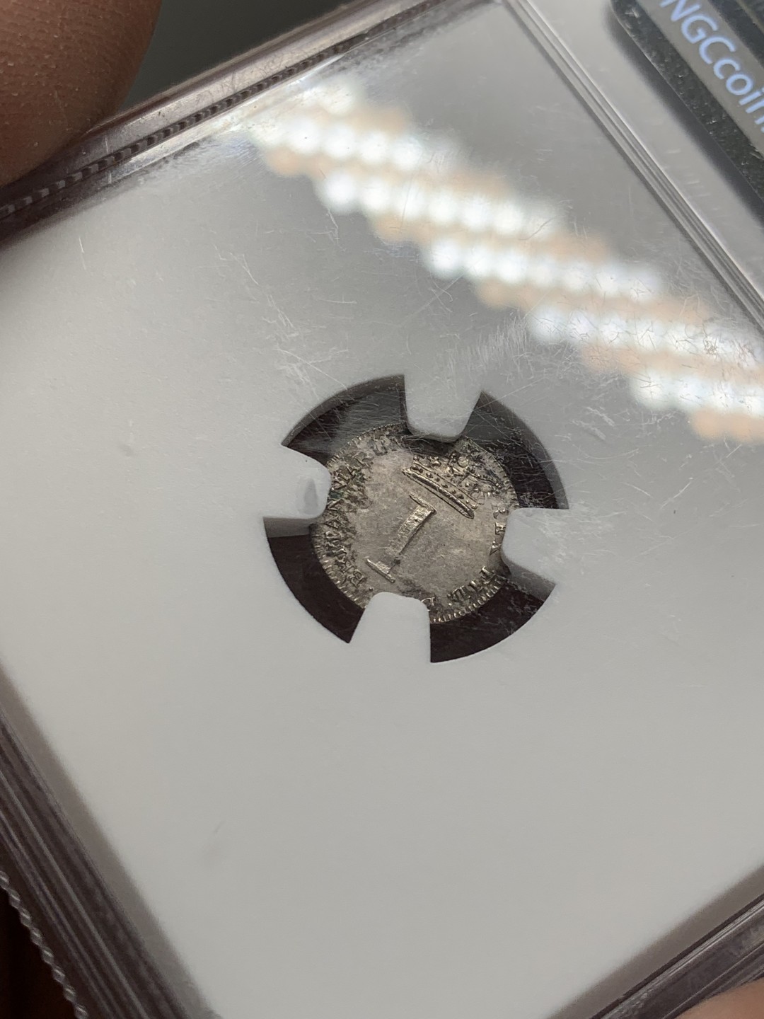 《竞宝斋》第141场-周日，周一 2场 (全场包邮) NGC MS61英国 1818年 一便士 乔治三世灌足银币，币面带银霜，品种难得包浆好