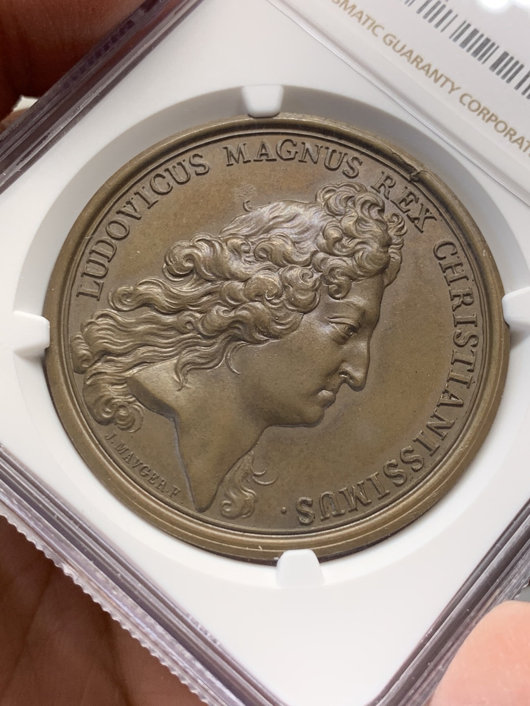 《竞宝斋》第141场-周日，周一 2场 (全场包邮) NGC MS64 法国 1697 雷斯维克 胜利纪念 铜章