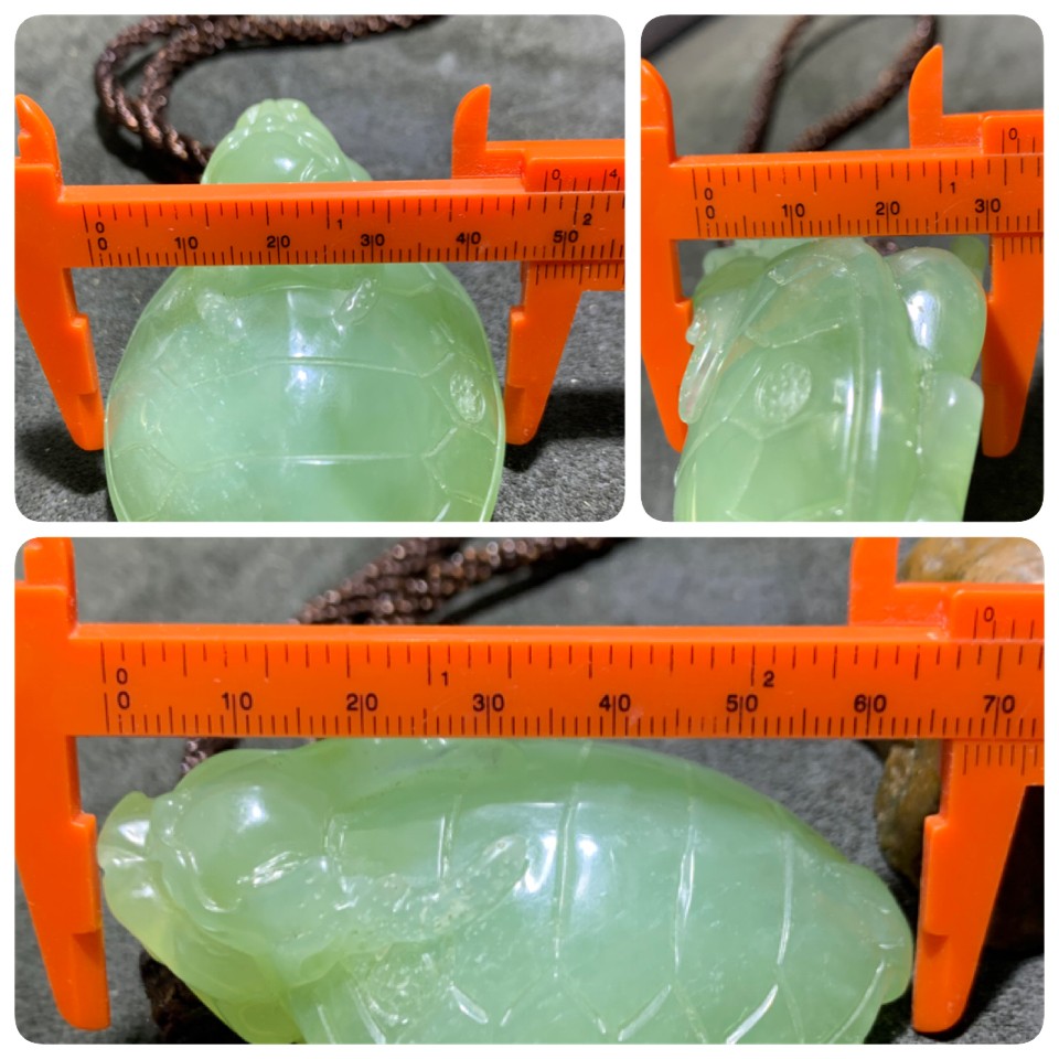 精美岫玉180料雕刻龙龟把件一个