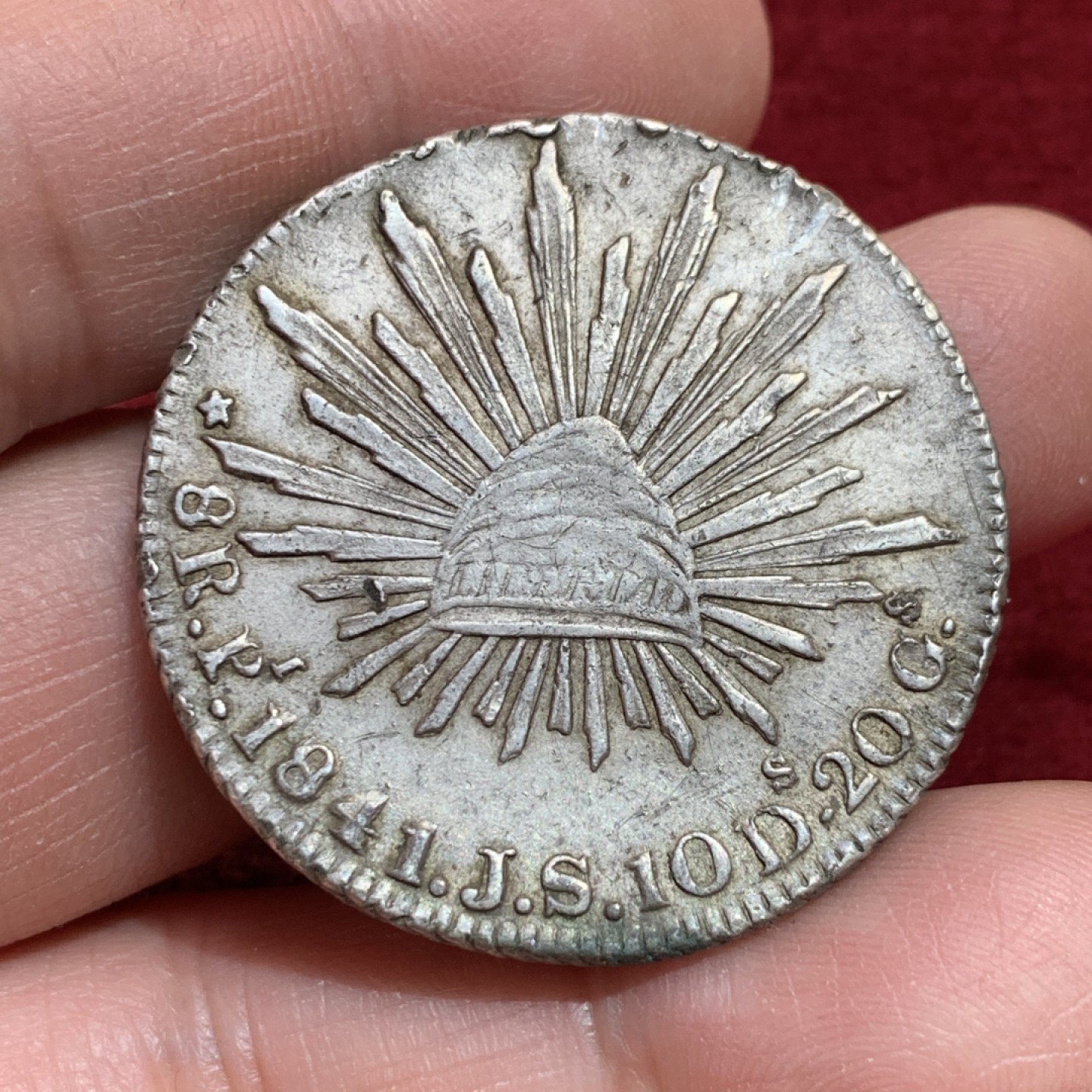 《竞宝斋》第141场-周日，周一 2场 (全场包邮) 墨西哥 1841年 早期 鹰洋 大银币 原味包浆 细节见图