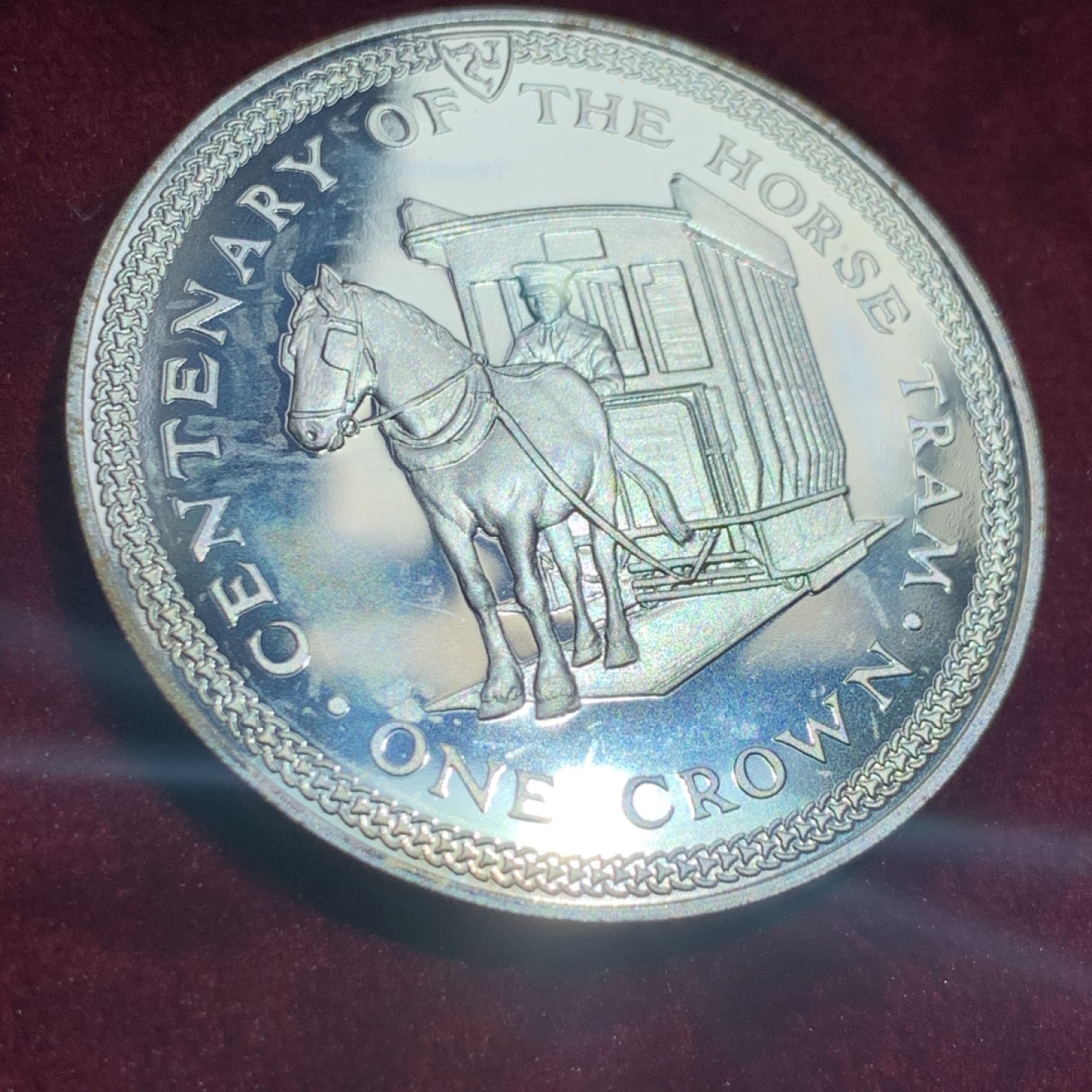 《竞宝斋》第141场-周日，周一 2场 (全场包邮) 马恩岛 1976年 1克朗 精制大银币