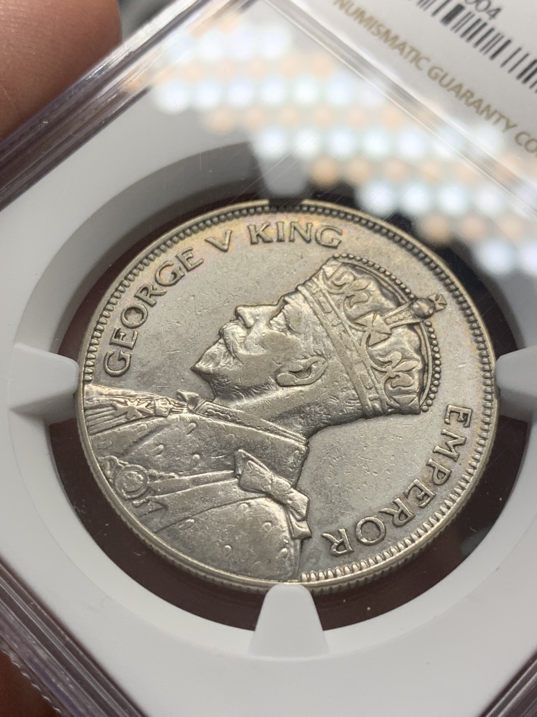 《竞宝斋》第141场-周日，周一 2场 (全场包邮) NGC-XFD 1935新西兰乔五半克朗银币