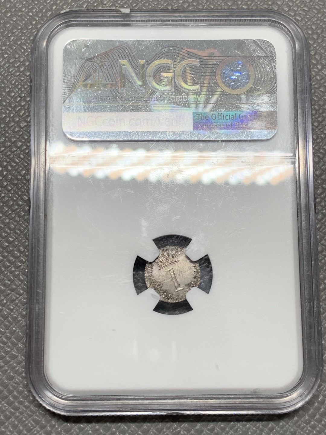 《竞宝斋》第141场-周日，周一 2场 (全场包邮) NGC MS61英国 1818年 一便士 乔治三世灌足银币，币面带银霜，品种难得包浆好