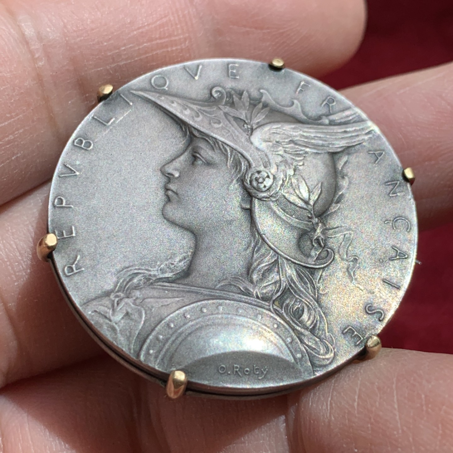 《竞宝斋》第141场-周日，周一 2场 (全场包邮) 法国 罗蒂 玛丽安娜女神 国会议员 银章 带银别针