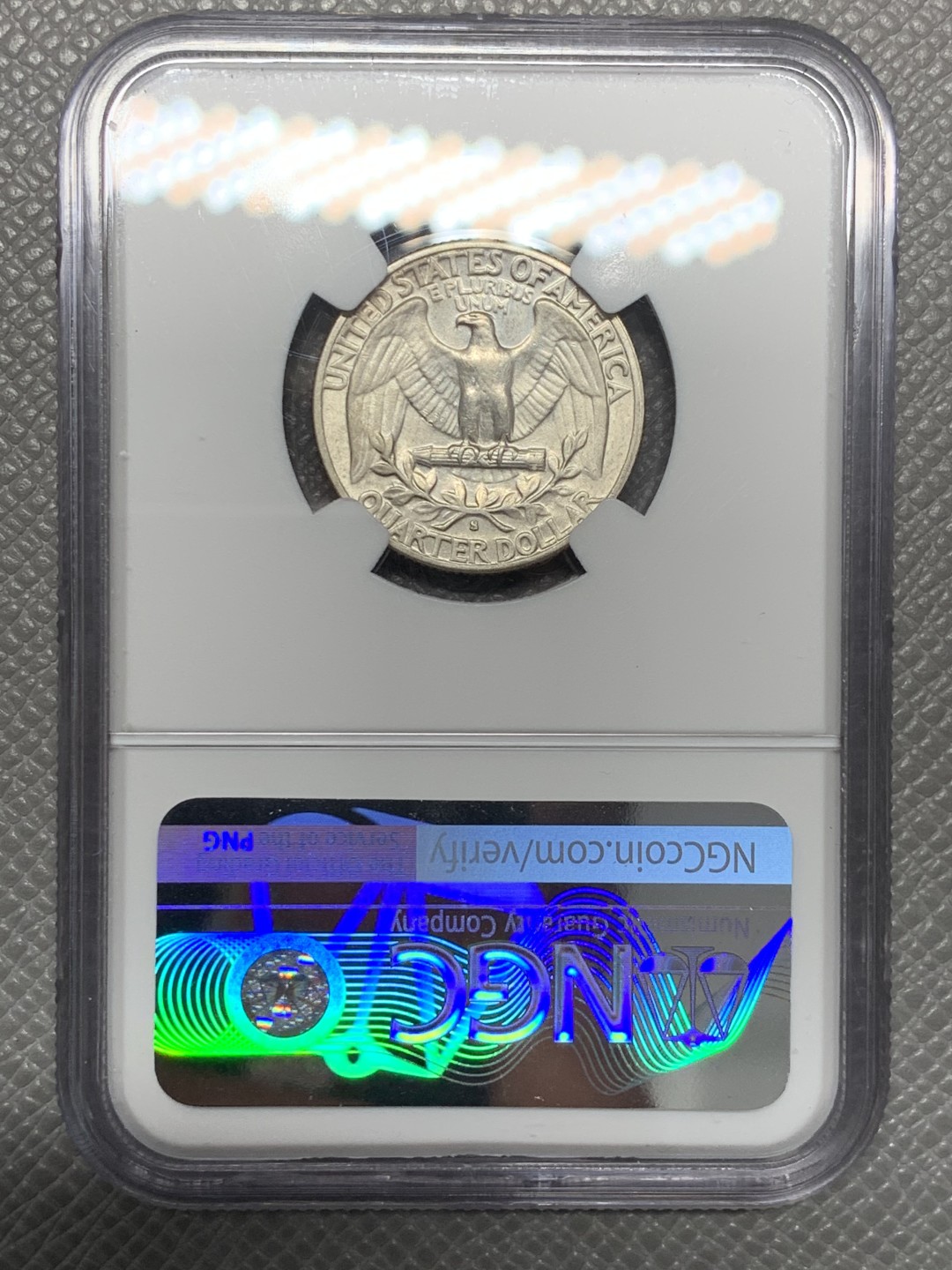 《竞宝斋》第141场-周日，周一 2场 (全场包邮) NGC-MS62 美国1948-S年 1/4美元银币 较早期的年份 好品还是少的