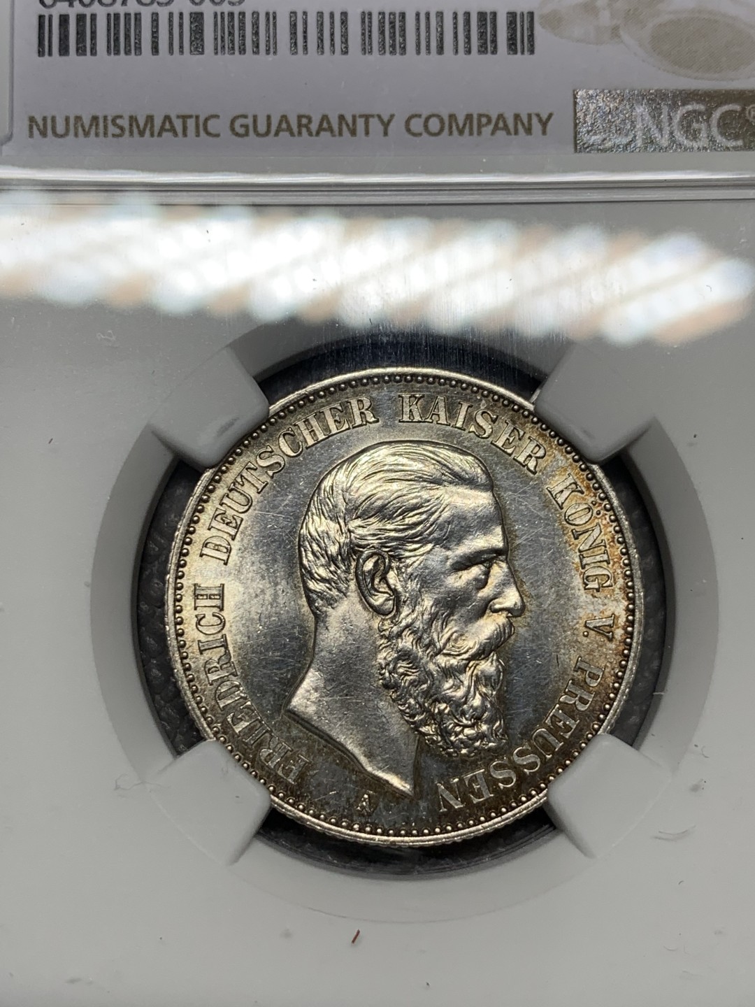 《竞宝斋》第141场-周日，周一 2场 (全场包邮) NGC MS62 德国普鲁士1888年 三皇之年2马克银币 大热品种