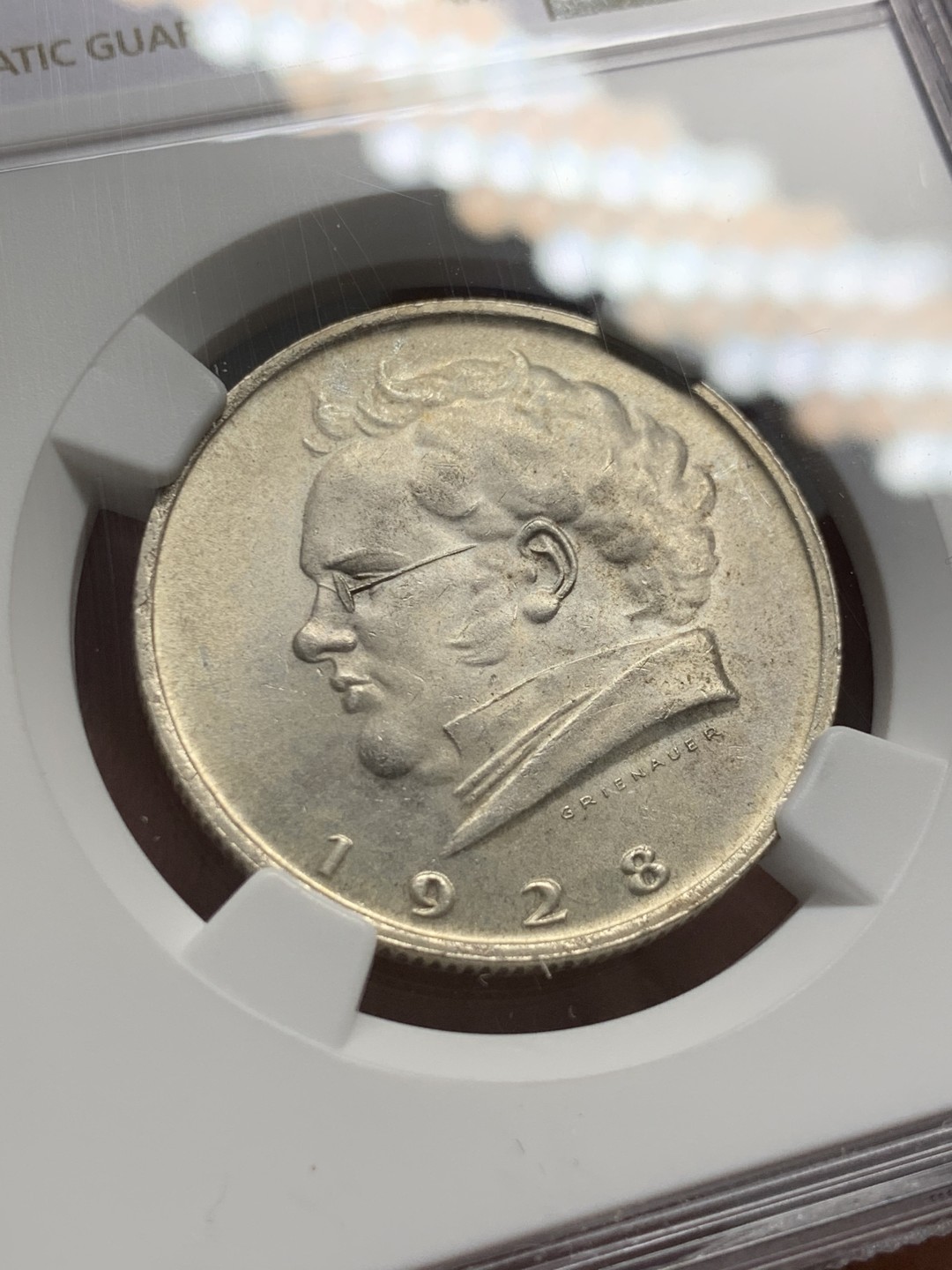 《竞宝斋》第141场-周日，周一 2场 (全场包邮) NGC-MS63 奥地利1928年 2先令银币 早期年份 这品相已经很不错了 少见