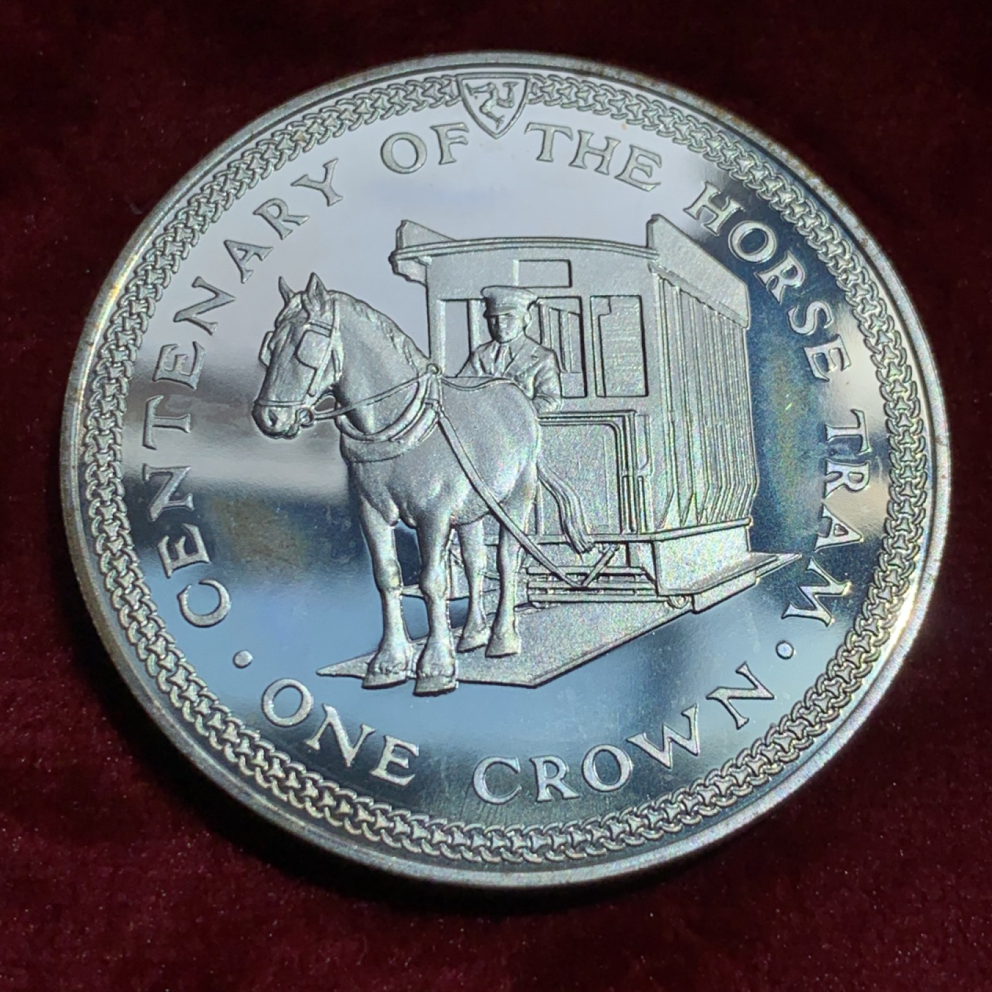 《竞宝斋》第141场-周日，周一 2场 (全场包邮) 马恩岛 1976年 1克朗 精制大银币