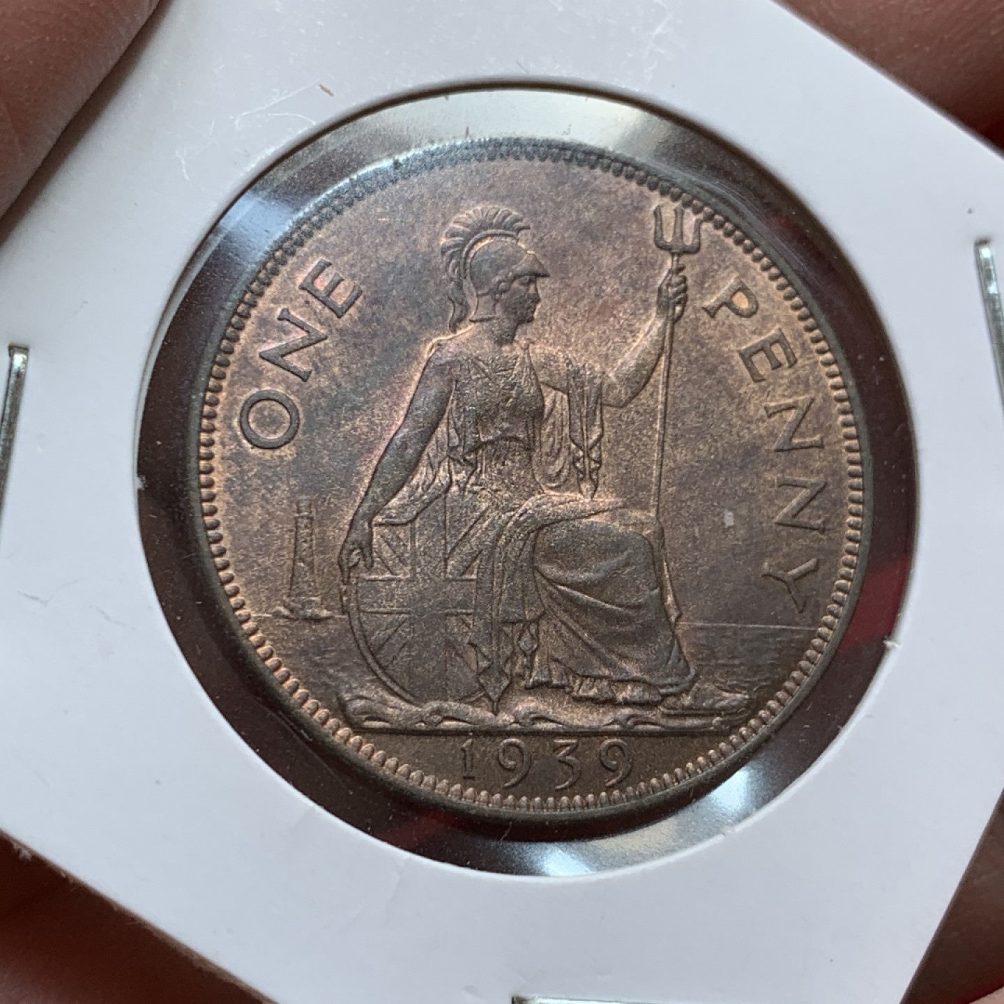 《竞宝斋》第141场-周日，周一 2场 (全场包邮) 英国 1939年 1便士 铜币 BU带原光