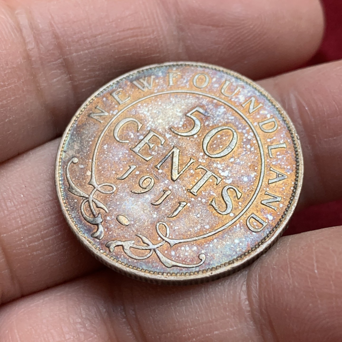 《竞宝斋》第141场-周日，周一 2场 (全场包邮) 加拿大纽芬兰 1911年 50分 银币