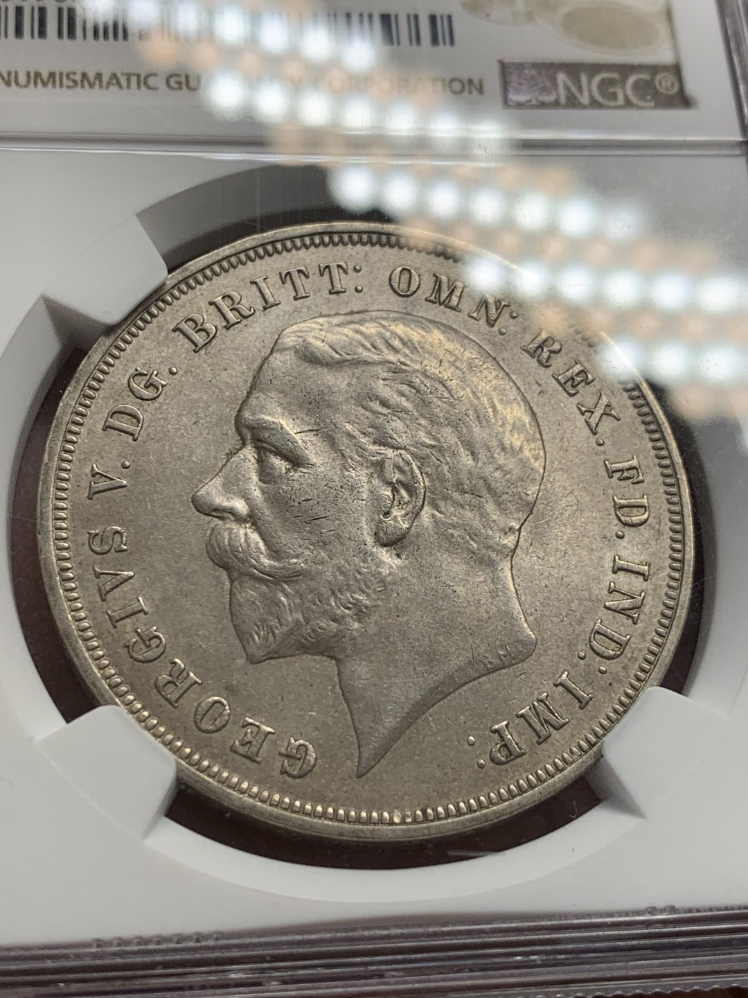 《竞宝斋》第141场-周日，周一 2场 (全场包邮) NGC-MS62 英国 1935年 乔治五世 木马剑1克朗银币