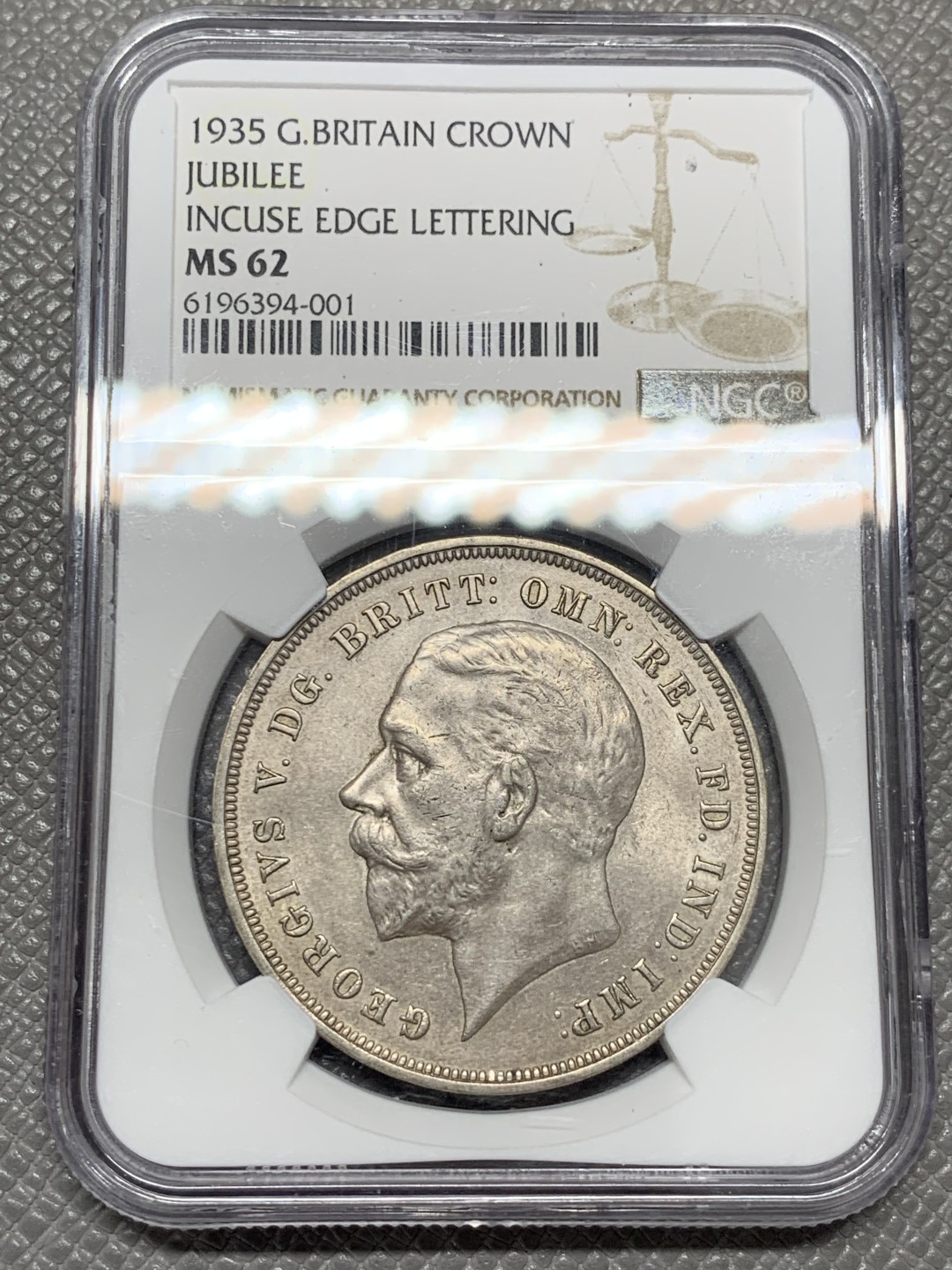 《竞宝斋》第141场-周日，周一 2场 (全场包邮) NGC-MS62 英国 1935年 乔治五世 木马剑1克朗银币