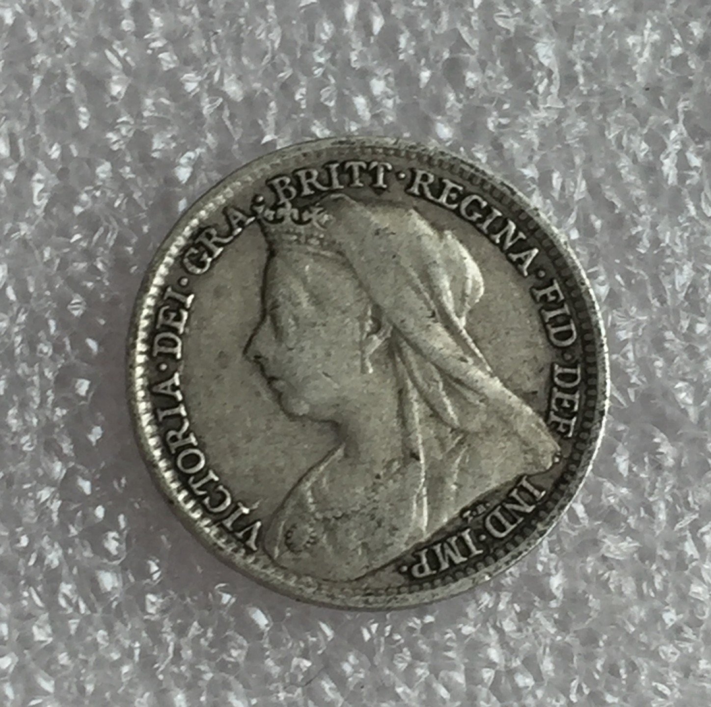 方圆集藏首期专场 9872-英国1895年维多利亚披纱3便士银币