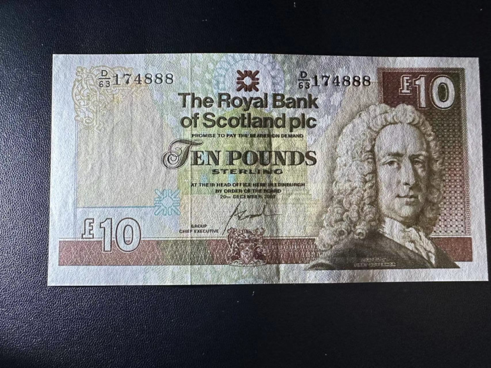 《外钞收藏家》第二百四十九期（连拍第二场） 2007年苏格兰10镑 有一道压痕