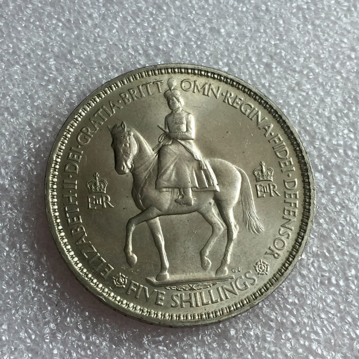 方圆集藏首期专场 9800-英国1953年伊丽莎白女王登基加冕纪念5先令