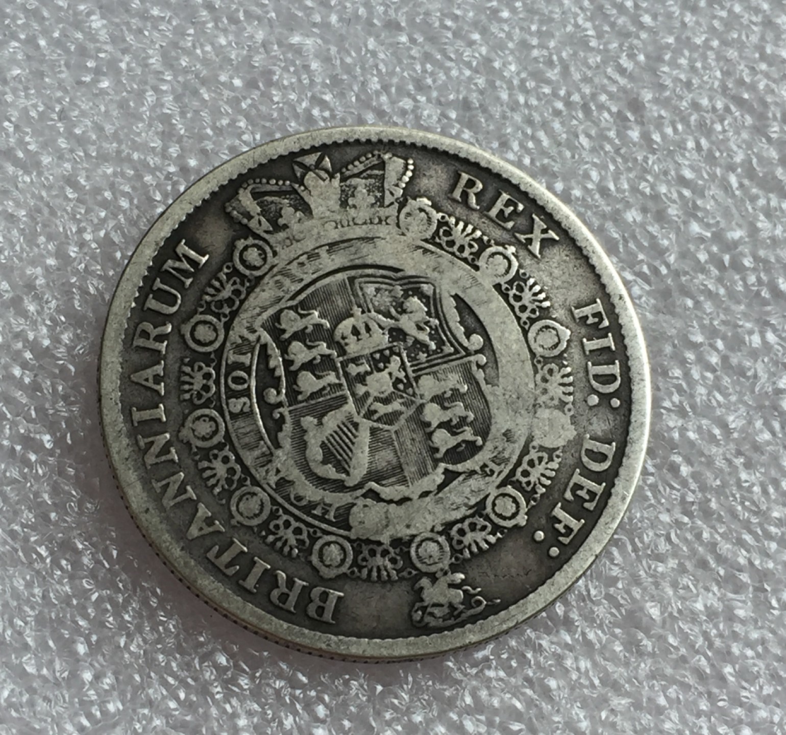 方圆集藏首期专场 9842-英国1817年乔治三世牛头半克朗银币