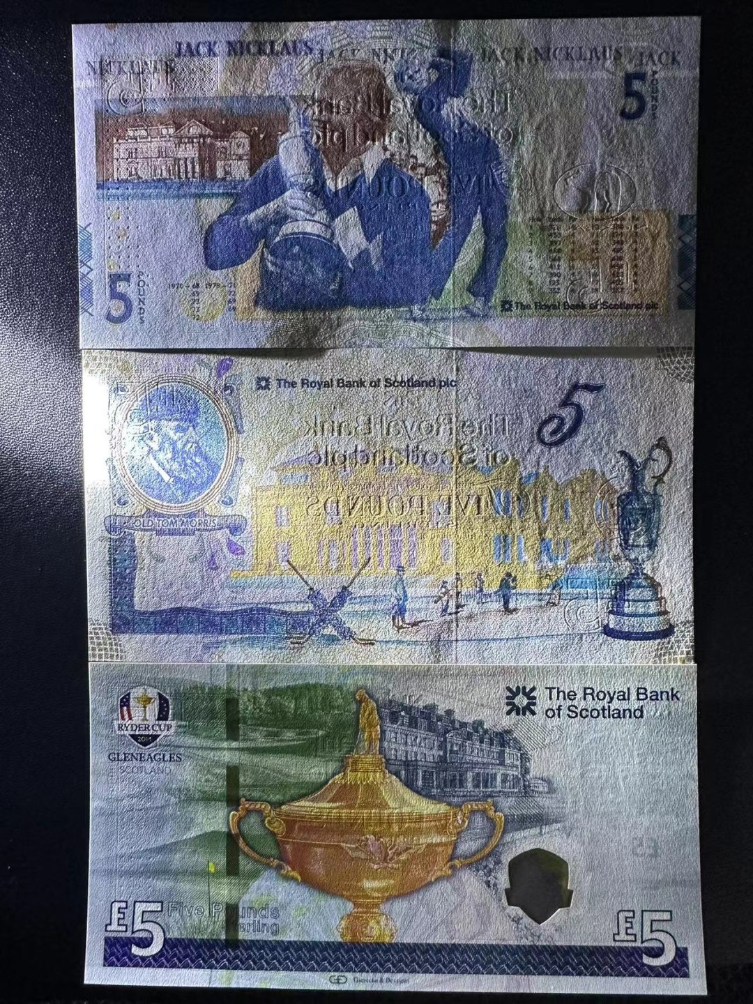 《外钞收藏家》第二百四十九期（连拍第二场） 苏格兰5镑 三张 纪念钞 全新UNC