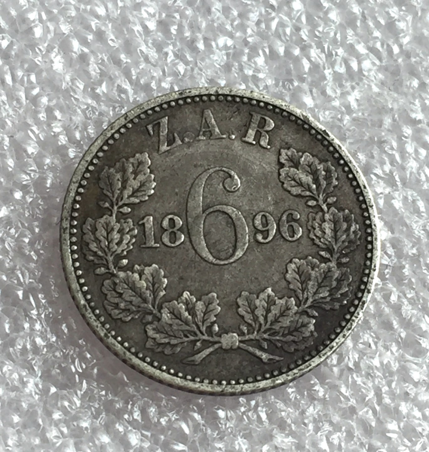 方圆集藏首期专场 9843-南非德兰士瓦1896年6便士银币