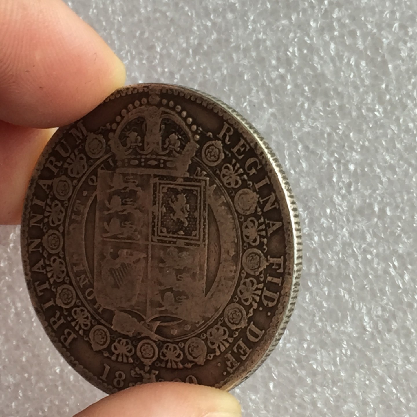 方圆集藏首期专场 9813-英国1890年维多利亚女王半克朗