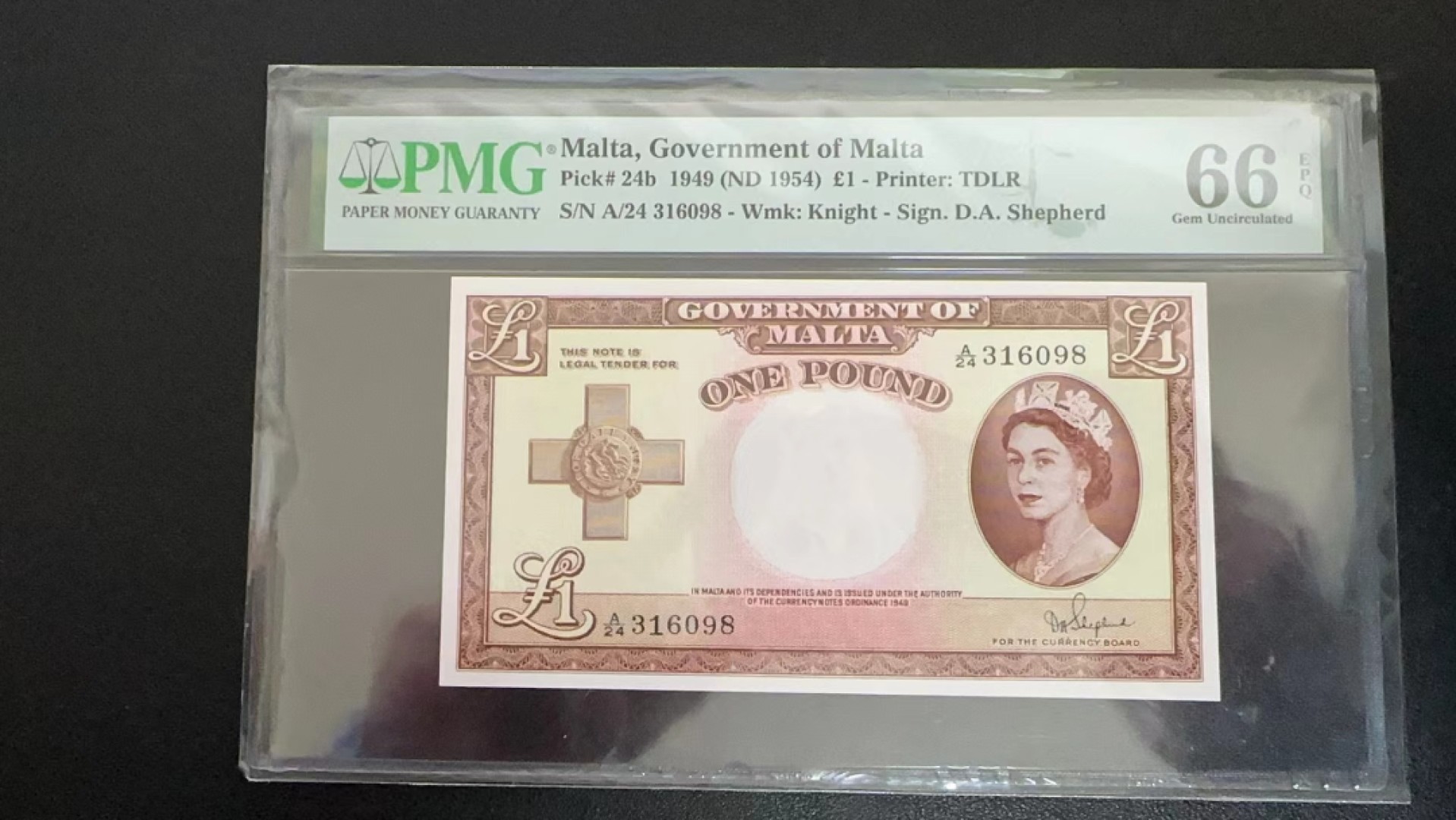 收藏联盟Quantum Auction 第238期拍卖 马耳他1954年1镑 PMG66 稀少