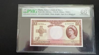 收藏联盟Quantum Auction 第238期拍卖 - 马耳他1954年1镑 PMG66 稀少