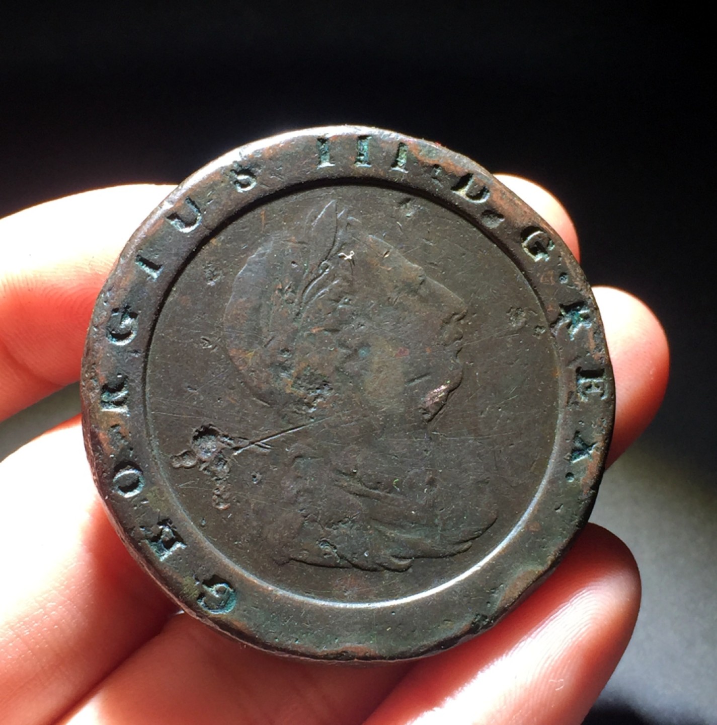 方圆集藏首期专场 9876-英国1797年车轮二便士铜币