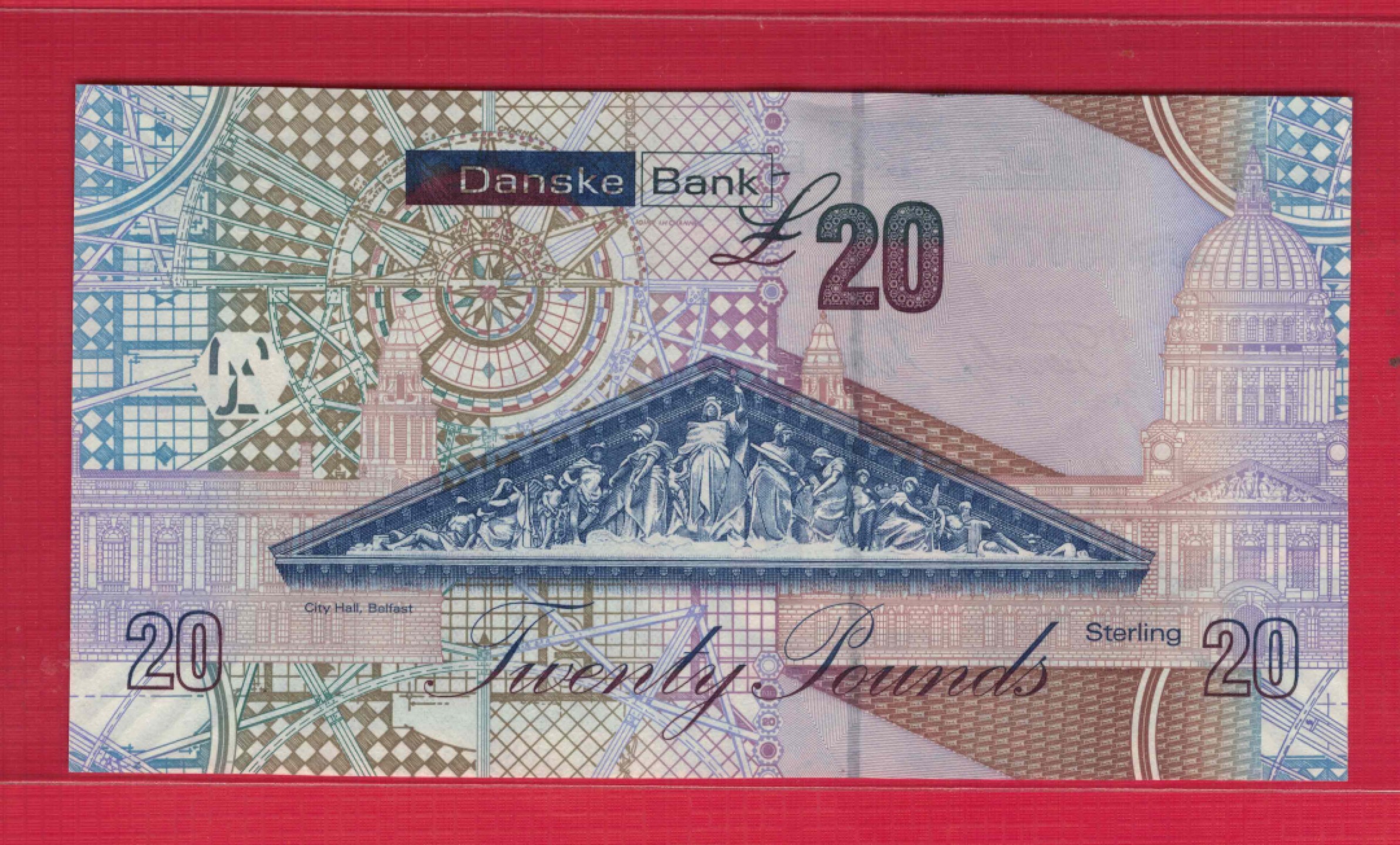 北爱尔兰(丹斯克银行)20镑 2016年 欧洲纸币 实物图 UNC