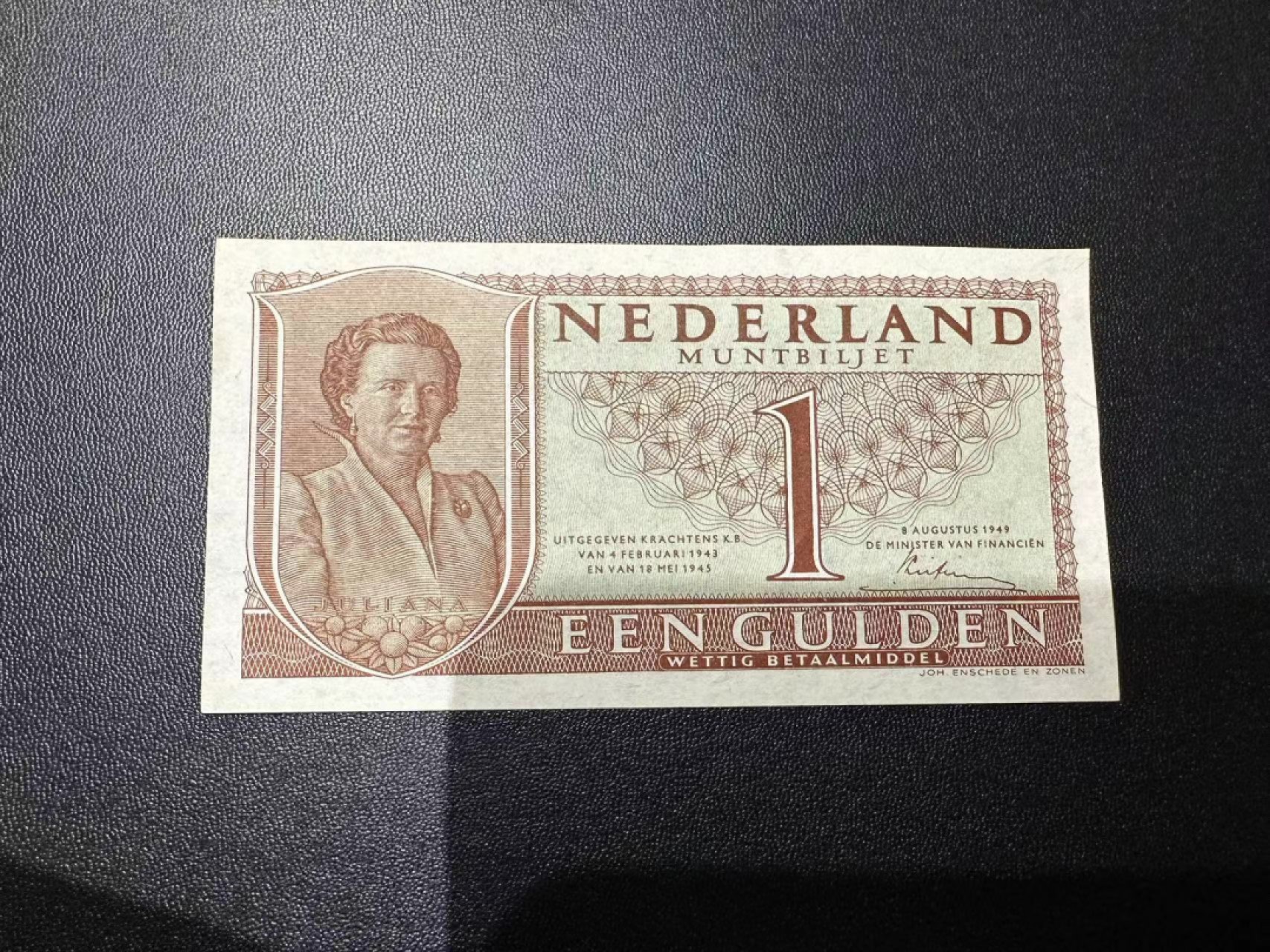 《外钞收藏家》第二百四十九期（连拍第二场） 1949年荷兰1盾 全新不绝