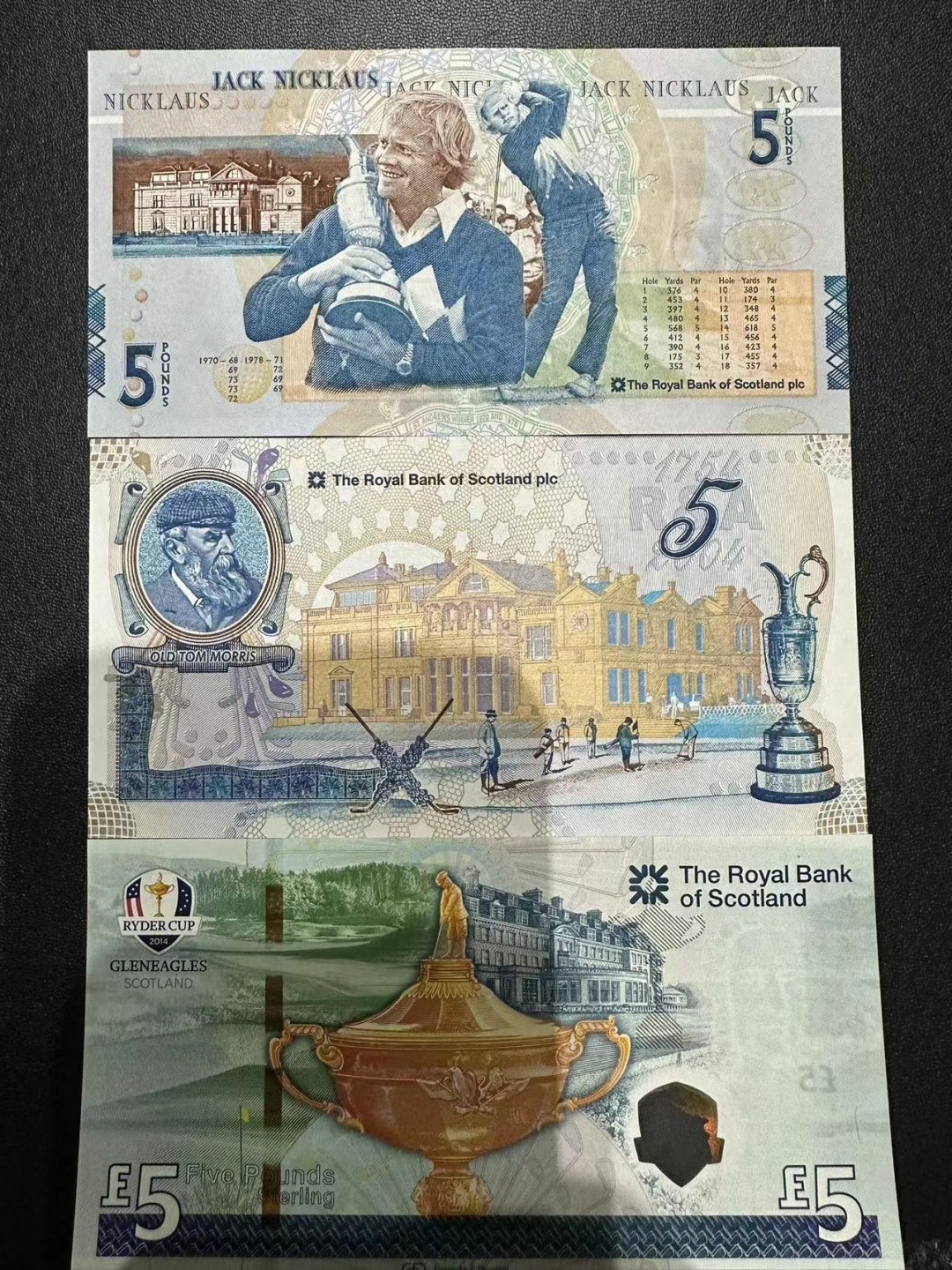 《外钞收藏家》第二百四十九期（连拍第二场） 苏格兰5镑 三张 纪念钞 全新UNC