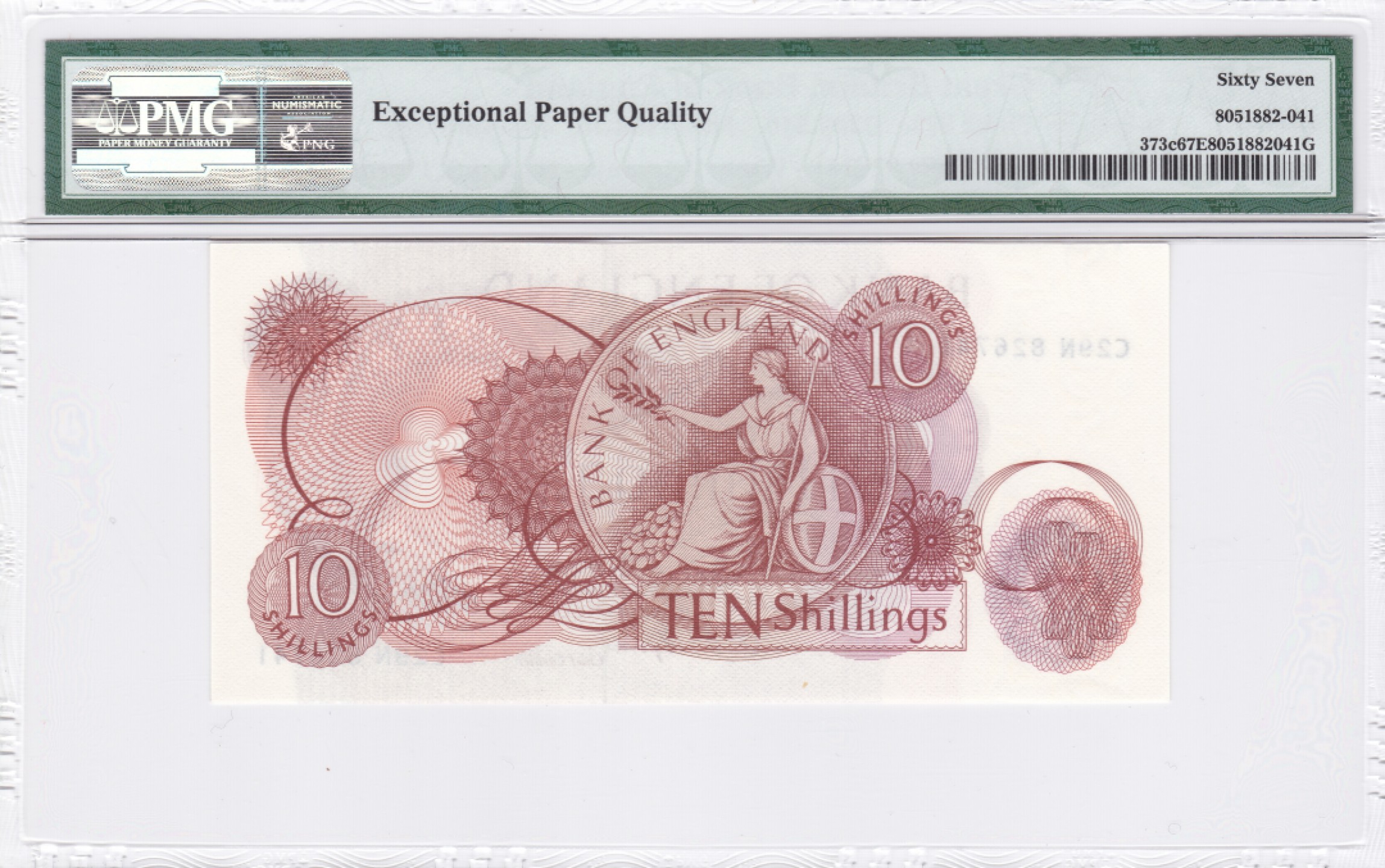 收藏联盟Quantum Auction 第238期拍卖 英国1966-70年10先令 PMG67
