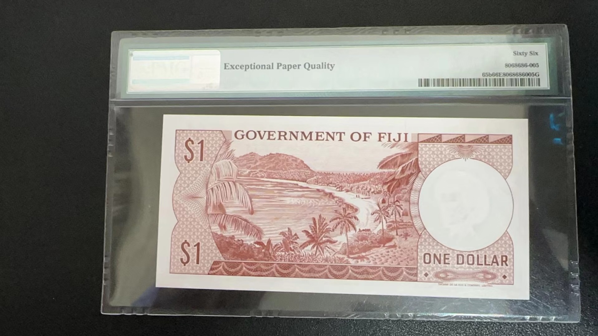 收藏联盟Quantum Auction 第238期拍卖 斐济群岛1971年1元 PMG66
