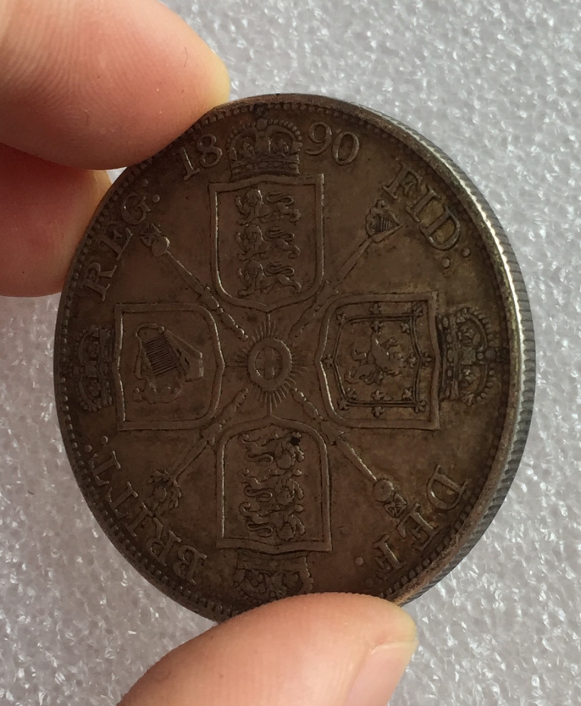 方圆集藏首期专场 9806-英国1890年维多利亚双弗洛林银币 