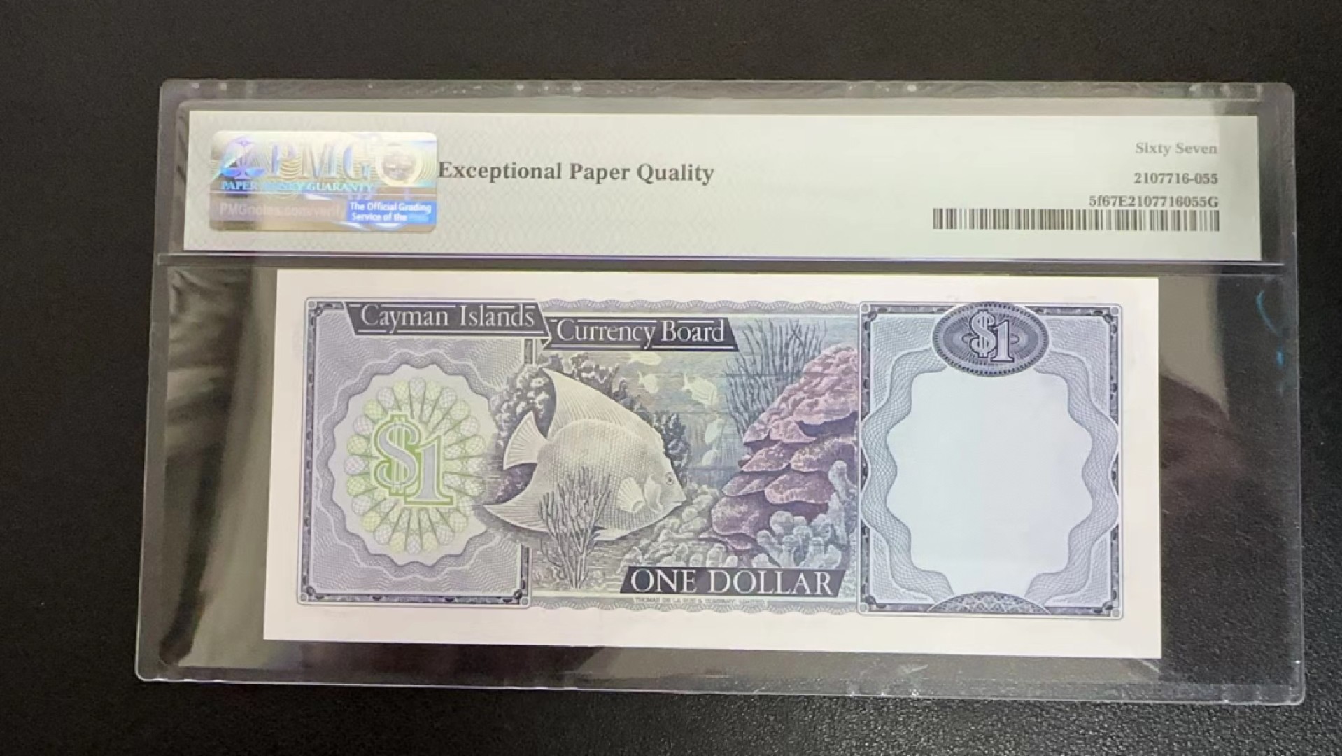 收藏联盟Quantum Auction 第238期拍卖 开曼1974版1元 PMG67
