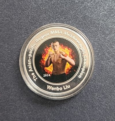 【币将精彩】世界钱币拍卖（2025-12-3） - 帕劳2014年亚太搏击冠军刘文擘镀银纪念币
